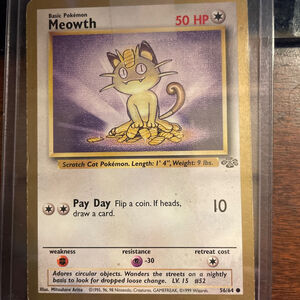 Pokémon Meowth Jungle Trading Card One Size Gold Purple